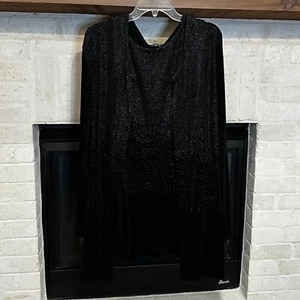 Vikki Vi - Black Party Sparkle Jacket & Tank - Size 3X - Slinky & Stretchy - Picture 1 of 10