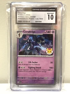 Tarjeta CGC 10 GEMAS COMO NUEVA Ceruledge 040/091 Cosmos Holo Pokemon Día Promo 2024 - Imagen 1 de 5