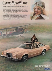 1979 Vintage Print Ad Come Fly With Me In Ford Thunderbird T-Roof Convertible - Picture 1 of 2