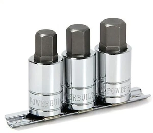 Powerbuilt 641862 3pc 1/2" Dr. Large Hex Bit Socket - Bild 1 von 6