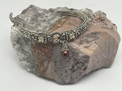 BRAZALETE BARBARA BIXBY PLATA ESTERLINA 925 ORO 18K/PERLA CHOCOLATE DIJE Foto 1 de 4