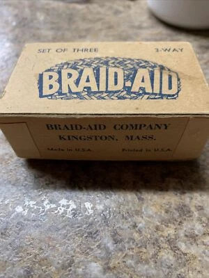 Vintage Braid-Aid Set of Three 3-Way Rug Braiding Making Tool Kit in Box USA - Image 1 of 4