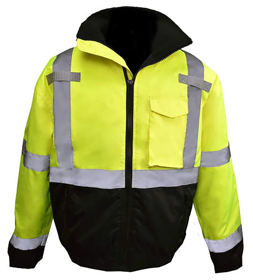 Radians Men's Class 3 Hi-Vis Bomber Jacket Lime XL Model# SJ11QB-3ZGS-XL