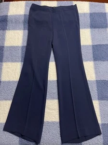 $455 THEORY SZ 8 CLEAN WIDE-LEG HIGH RISE CREPE SATIN PANT TROUSERS BLUE - Picture 1 of 10