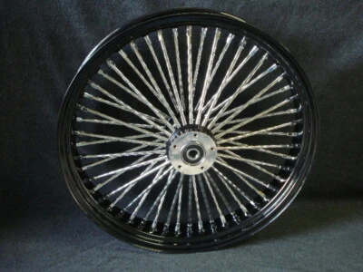 21X3.5" BLACK DNA MAMMOTH 52 DIAMOND SPOKE 2000-07 FRONT WHEEL HARLEY TOURING - Image 1 of 3