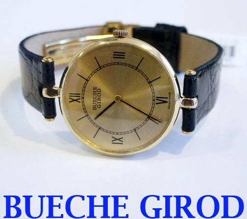 Reloj unisex suizo sólido 18k BUECHE GIROD con cocodrilo* en estado EXLNT Foto 1 de 1