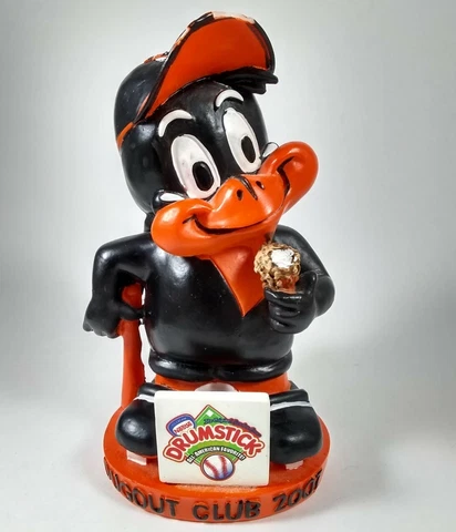 Baltimore Orioles Bird Mascot Coin Money Bank. Dugout Club 2007. MLB Figurine Cover