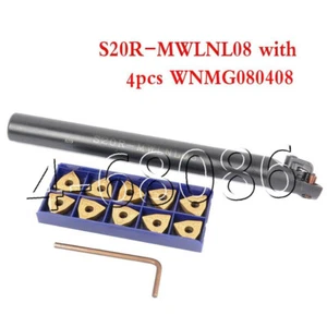 Inner hole lathe turn holder 20mm S20R-MWLNL08+10PC WNMG080408-MA carbide insert - Picture 1 of 3