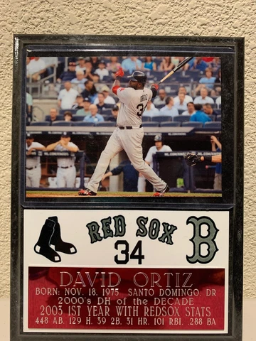 David Ortiz 6x8 Boston Red Soxs Plaque Cover