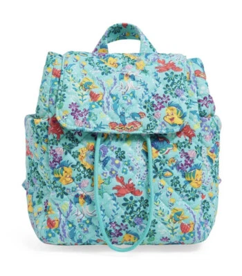 Vera Bradley Disney Ariel Floral Little Mermaid Mini Backpack Flounder Sebastian - Image 1 of 4