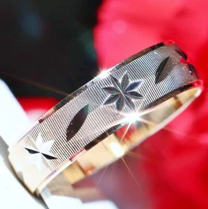 10k gold multi tone wedding band ring size 11 vintage handmade 3.35gr - Picture 1 of 12