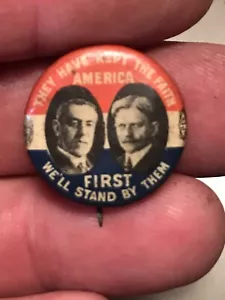 1916 Jugate Wilson Marshall THEY HAVE KEPT THE FAITH Campaign Button (4576) - Picture 1 of 2