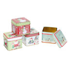  4 Pcs Christmas Candy Tins Jar Cookie Box Dessert Boxes Gift