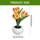 Artificial Flower Simulation Tulip With Ceramic Vase Living Room LED Night Light