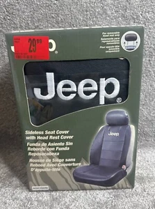 Funda de asiento sin laterales con logotipo negro universal Plasticolor 008581 para Jeep - Imagen 1 de 6