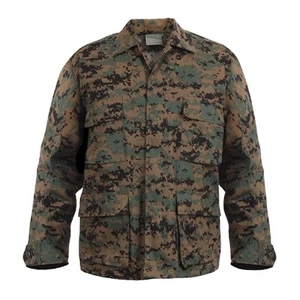DIGITAL Woodland Camo BDU Style SHIRT Military MARPAT Style Jacket Hunting - Picture 1 of 4