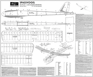 Schuco Hegi spassvogel free flight / r/c glider plans - Picture 1 of 1