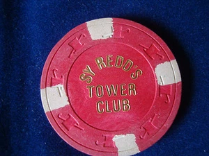 VINTAGE COLLECTIBLE SY REDD'S TOWER CLUB $5 CASINO POKER CHIP - Picture 1 of 2