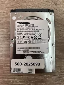 TOSHIBA 500GB SATA 2.5" Laptop HDD Hard Disk Drive MQ01ABF050 - Picture 1 of 2