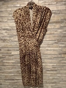 Anne Klein Animal Print Petite Wrap Dress PS - Picture 1 of 6