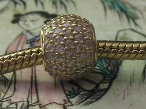 Neu Pandora Massive 14k Gelbgold Pave Kugel Lichter Charm/Bead 750819CZ 450 $ - Bild 1 von 12