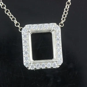 9x11 MM. Emerald cut semi-mount ring setting sterling silver 925#569 Pre-order - Picture 1 of 7