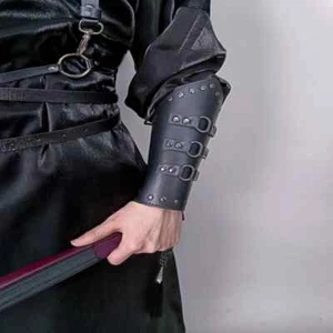 2 pezzi medievale pu pelle punk braccio guardia cavaliere bracer armatura gotica protezione polso - Foto 1 di 12