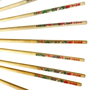 Vintage Japanese Chopstick Red Green Blue Etched Dragon Design Plastic Pairs - Picture 1 of 5