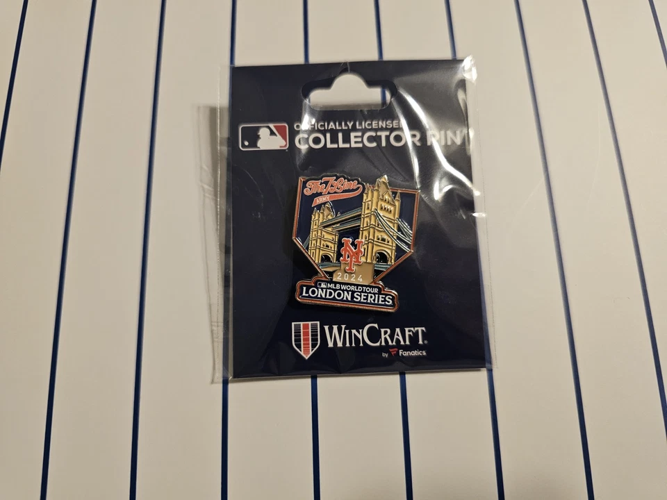 NEW-MLB World Tour-2024 London Series Pin -London Bridge-New York Mets - Image 1 of 1