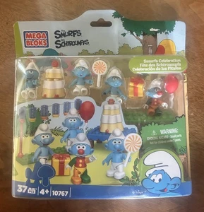 Mega Bloks Smurfs Celebration 10767 Set Factory Sealed Birthday NEW - Picture 1 of 3