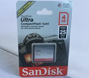 Sandisk Ultra Compact Flash Memory Card - 4GB 25MB/s (SDCFHS-004G-A46) - Picture 1 of 2