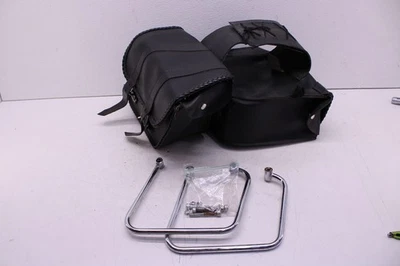 99-09 JUEGO DE ALFORJAS PERSONALIZADAS YAMAHA V STAR 650 XVS650 CON SOPORTE DE MONTAJE MONTAJE Foto 1 de 4