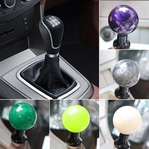 Marble Style Round Ball Shift Knob Universal Gear Shifter Head w/ 3 Adapters Kit - Picture 1 of 14