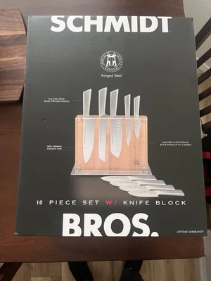 Schmidt Bros. Forged Steel, 10-Piece Knife Block Set Brand New - Image 1 of 4