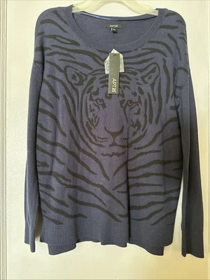 Apt. 9 Size Xs Crewneck Pullover Sweater Jumper Tiger Face Avant Garde Womens - Image 1 of 4