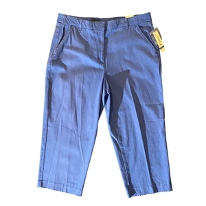 Pantalones capri Kim Rogers Shannon azul periwinkle 14 pierna recta cómodos elásticos - Imagen 1 de 12