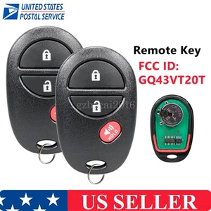 2 For 2005 2006 2007 2008 2009 2010 Toyota Tacoma Remote Car Key Fob GQ43VT20T - Picture 1 of 6