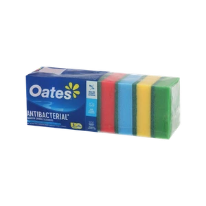 Oates Antibacterial Rainbow Sponge Scourers - 8 Pack - Picture 1 of 4