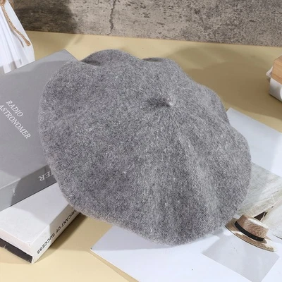 Sombrero de punto mezcla de algodón para mujer con diseño de doble capa para mayor calidez Foto 1 de 4