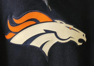 Ropa del equipo de la NFL Denver Broncos azul marino oscuro polar suéter bolsillo sudadera con capucha para hombre M Foto 1 de 4