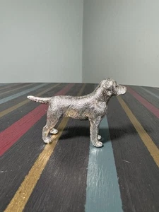 Vintage Labrador Dog Figure Metal Silver Plated - Picture 1 of 23