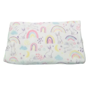 Throw Blanket Soft Easter Spring Bunny Rabbit Rainbow Pastel Colors 59"x49" READ - Picture 1 of 8