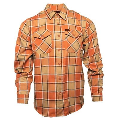 Dixxon Georgia Peach Orange Tan Flannel Shirt - Image 1 of 4