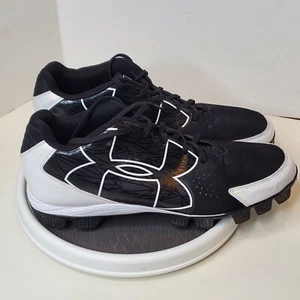 Under Armour Baseball Stollen Clean Up Low 1269083-011 schwarz weiß Größe 14 LESEN - Bild 1 von 23
