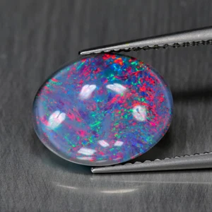 3.39Ct Oval Cab_Excellent Multi Color Play Natural Australian Triplet Opal - Picture 1 of 1