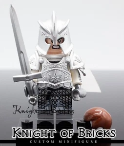 Minifigura PERSONALIZADA El Señor del Anillo Gondor Caballero 12 Cabello Marrón Pecho - Imagen 1 de 4