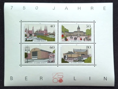Germany Berlin S. Sheet - 750 years Berlin -Important City Buildings_1987 - MNH. - Image 1 of 2