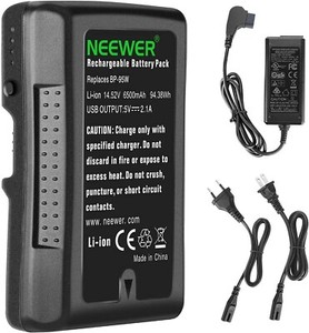 Neewer 95Wh (6600mAh) V-Mount/V-Lock Battery, 14.8V Rechargeable Li-ion Battery