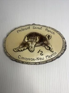 Boy Scouts Philmont Scout Ranch Cimarron, New Mexico Wall Plaque Bull Plaster - Picture 1 of 6