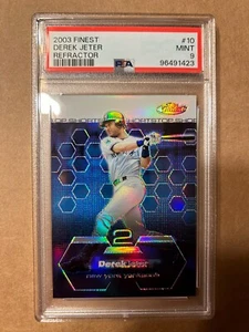 DEREK JETER 2003 Topps Finest Refractor #10 PSA 9 MINT HOF - Picture 1 of 2